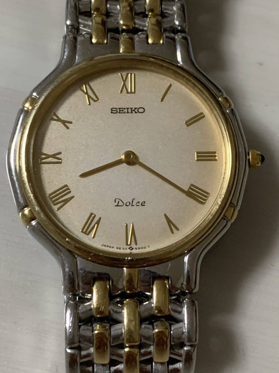 SEIKO Seiko genuine article DOLCE Dolce /5E30-6A00 combination model men's wristwatch operation goods 