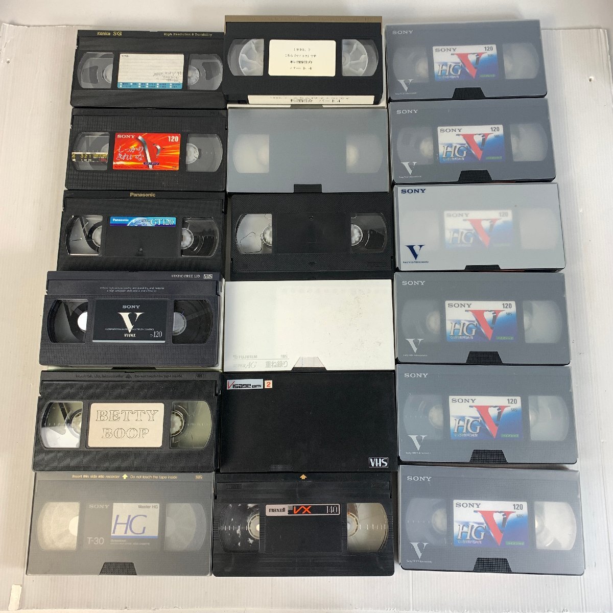 Y5-924 使用済み VHS ビデオテープ 54本セット SONY/TDK/マクセル/スコッチ/パナソニック/ビクター HG*XZ*XG*HGX*XD等 100サイズ 愛知の画像2