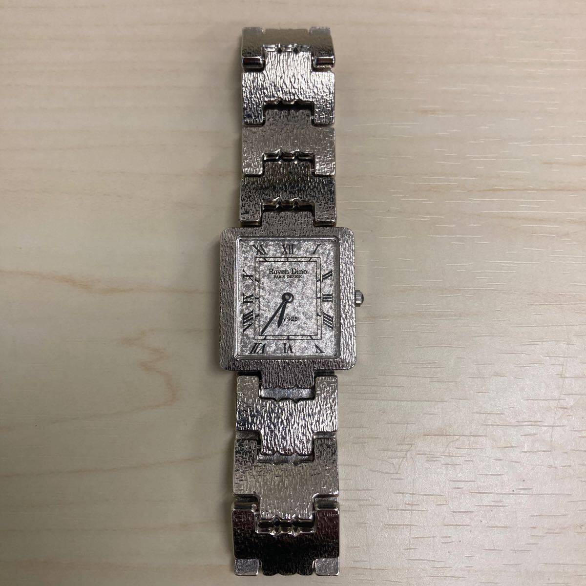 ロマンディーノ メンズ時計 オールシルバー 925時計 71g 電池交換済み 動作品 シルバー製 造幣局マークの画像1