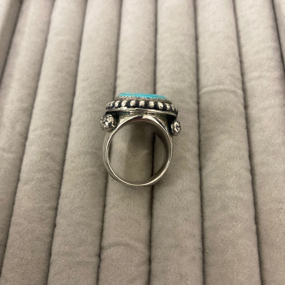  серебряный производства индеец ювелирные изделия бирюзовый кольцо серебряное кольцо 15 номер 30.0g
