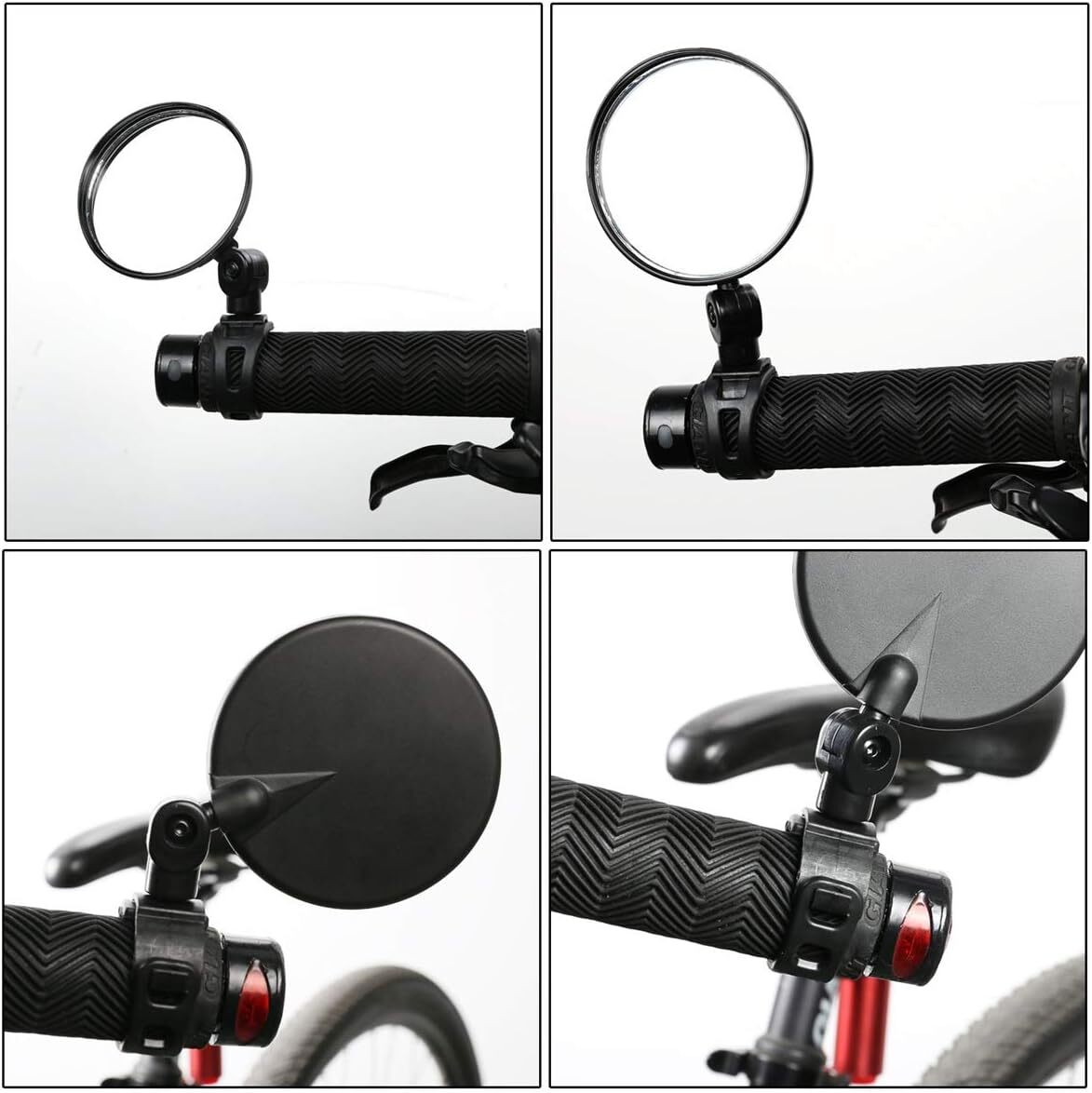 Hordlend]2個セット 自転車バックミラー 丸型 凸面 360度回転可能 広視野角 取り付け簡単 自転車ミラー サイクリング_画像3