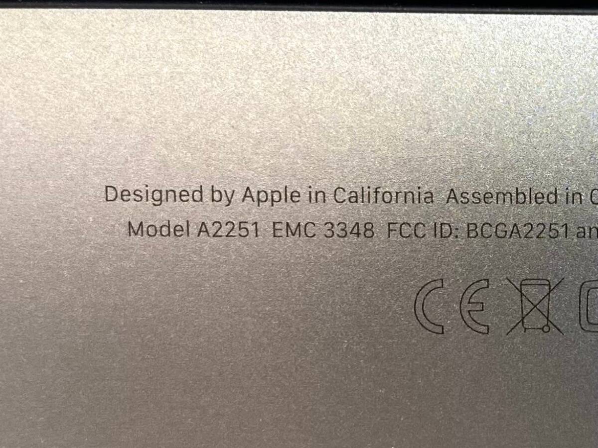 【通電のみ確認済】Apple/アップル MacBook Pro A2251 EMC3348 13インチ シルバー マックブック (48043MT3)の画像9