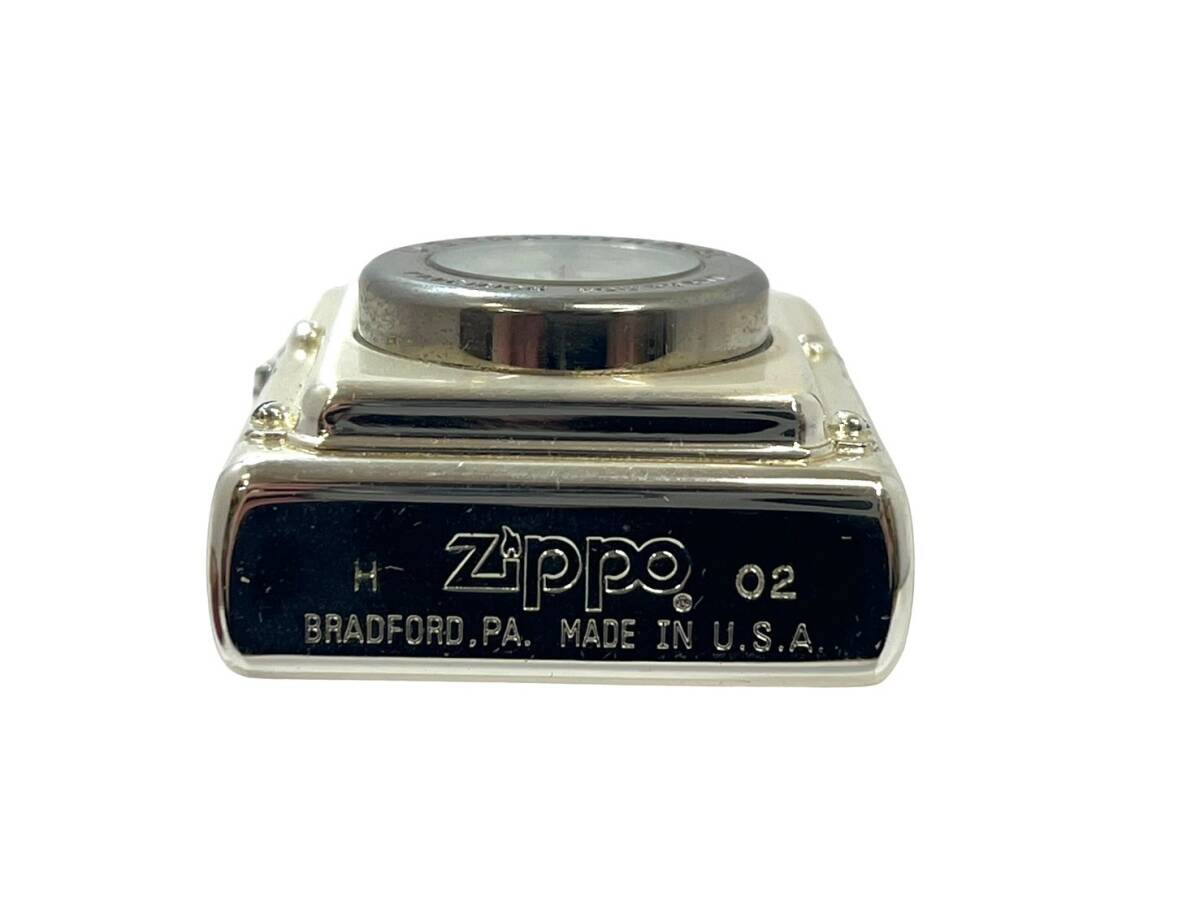 ZIPPO/ジッポー TIME LIGHT タイムライト U.S.TRADITIONAL 2002年製 シルバー 木箱付き オイルライター 喫煙具 現状品 (44765OT4)の画像7