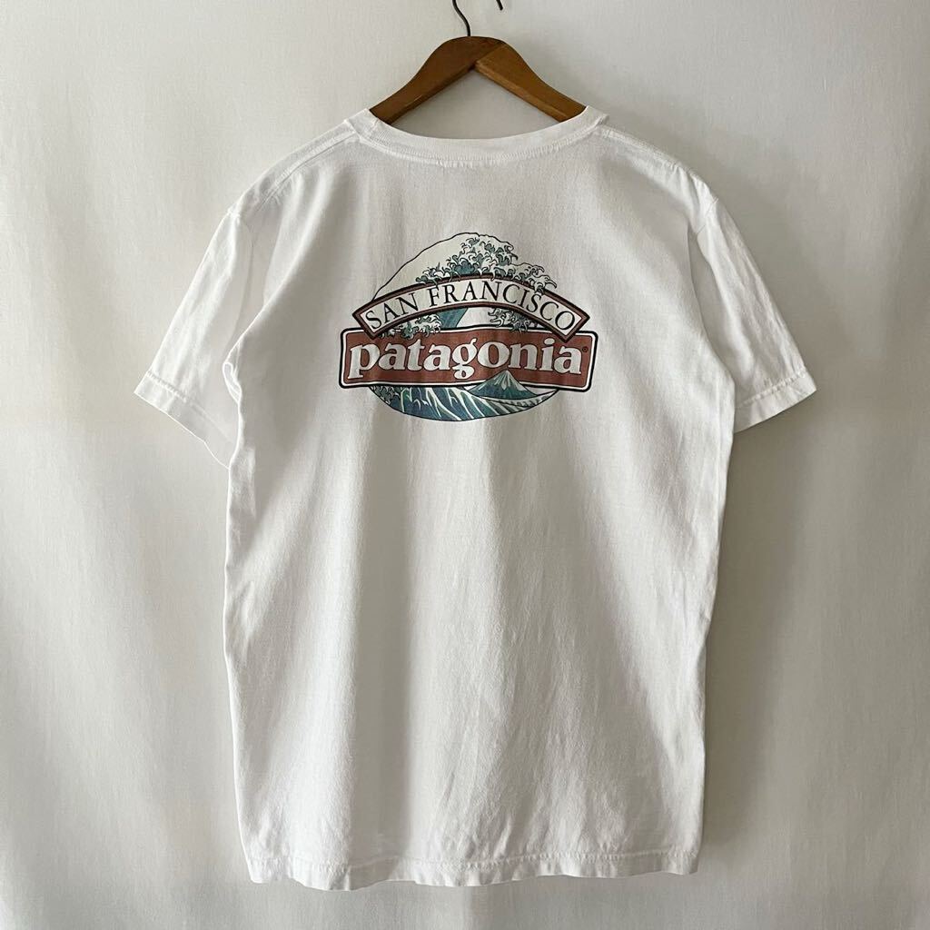 90s Patagonia San Francisco 北斎波 Tシャツ M USA製 ビンテージ 90年代 パタゴニア サンフランシスコ ウェーブ アメリカ製 ヴィンテージ_画像3