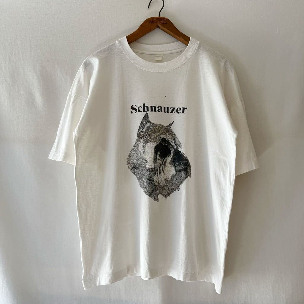 80s 90s シュナウザー Tシャツ シングルステッチ ビンテージ 80年代 90年代 犬 ドッグ ワンちゃん アニマル 動物 オリジナル ヴィンテージ_画像2