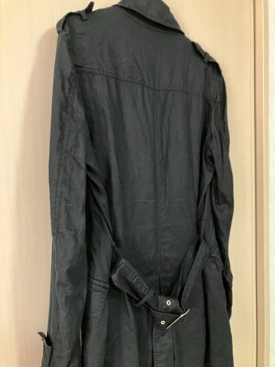 TORNADO MART  トルネード マート 麻　ジャケット  ブラック　サイズM  美品　 ベルト付きアウター ジャケット