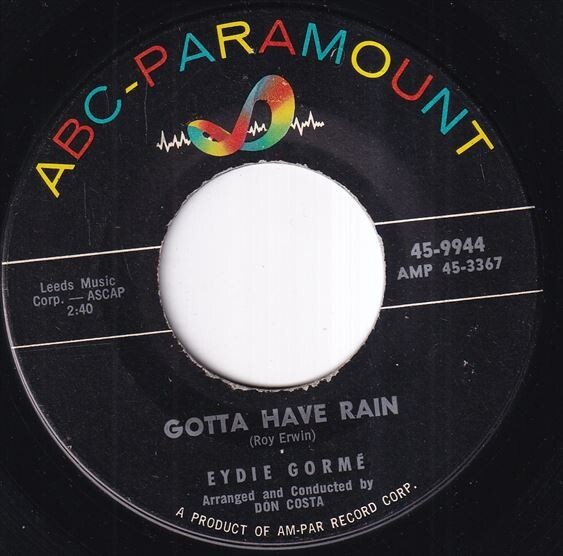 Eydie Gorme - Gotta Have Rain / To You, From Me (A) RP-Q467の画像2