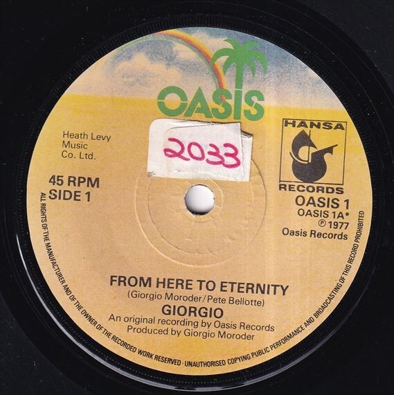 Giorgio - From Here To Eternity / Too Hot To Handle (A) N408_7インチ大量入荷しました。