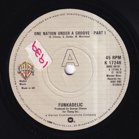 Funkadelic - One Nation Under A Groove - Part I / One Nation Under A Groove - Part II (A) N550の画像1