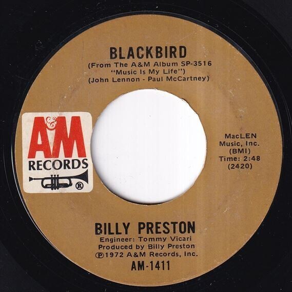 Billy Preston - Will It Go Round In Circles / Blackbird (B) SF-N098の画像1