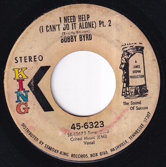 Bobby Byrd - I Need Help (I Can't Do It Alone) Part 1 / I Need Help (I Can't Do It Alone) Part 2 (B) SF-N109_7インチ大量入荷しました。