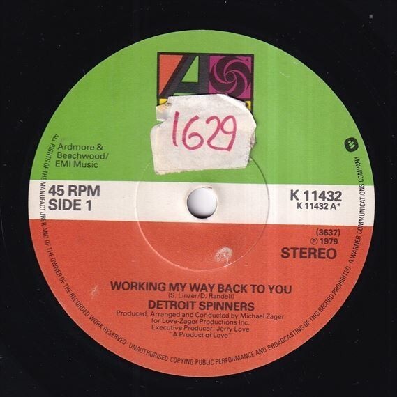 Detroit Spinners - Working My Way Back To You / Disco Ride (A) SF-M103_7インチ大量入荷しました。
