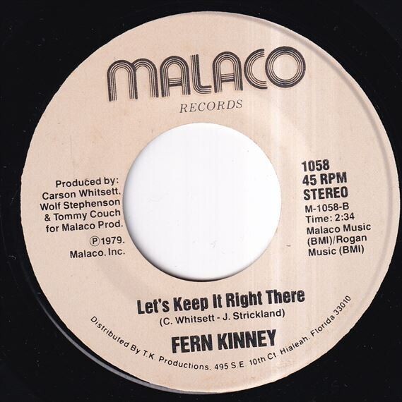 Fern Kinney - Groove Me / Let's Keep It Right There (A) SF-M625_7インチ大量入荷しました。