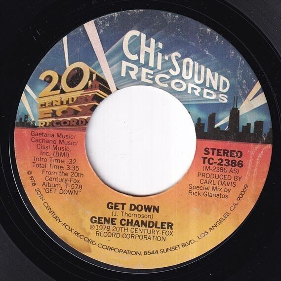 Gene Chandler - Get Down / I'm The Traveling Kind (A) SF-M692_7インチ大量入荷しました。