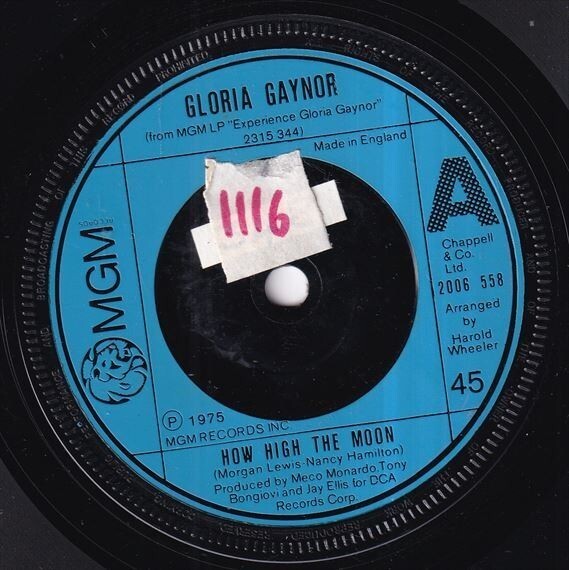 Gloria Gaynor - How High The Moon / My Man's Gone (A) SF-M226_7インチ大量入荷しました。