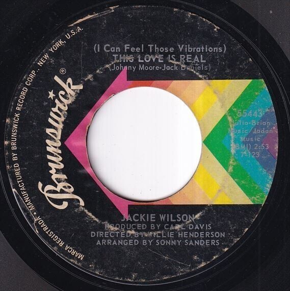 Jackie Wilson - (I Can Feel Those Vibrations) This Love Is Real / Love Uprising (C) SF-L432_7インチ大量入荷しました。