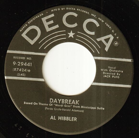 Al Hibbler - Unchained Melody / Daybreak (A) RP-P496の画像1