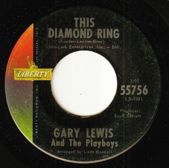Gary Lewis And The Playboys - This Diamond Ring / Hard To Find (A) RP-P225_画像2