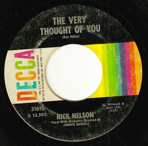 Rick Nelson - The Very Thought Of You / I Wonder (If Your Love Will Ever Belong To Me) (A) RP-P447_画像1