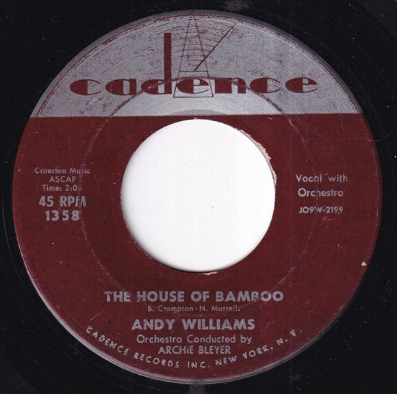 [Jazz, Latin, Funk / Soul, Pop] Andy Williams - The Hawaiian Wedding Song (Ke Kali Nei Au) / The House Of Bamboo (C) SF-P685の画像2
