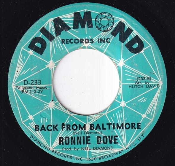 Ronnie Dove - Dancin' Out Of My Heart / Back From Baltimore (B) RP-Q382_画像1