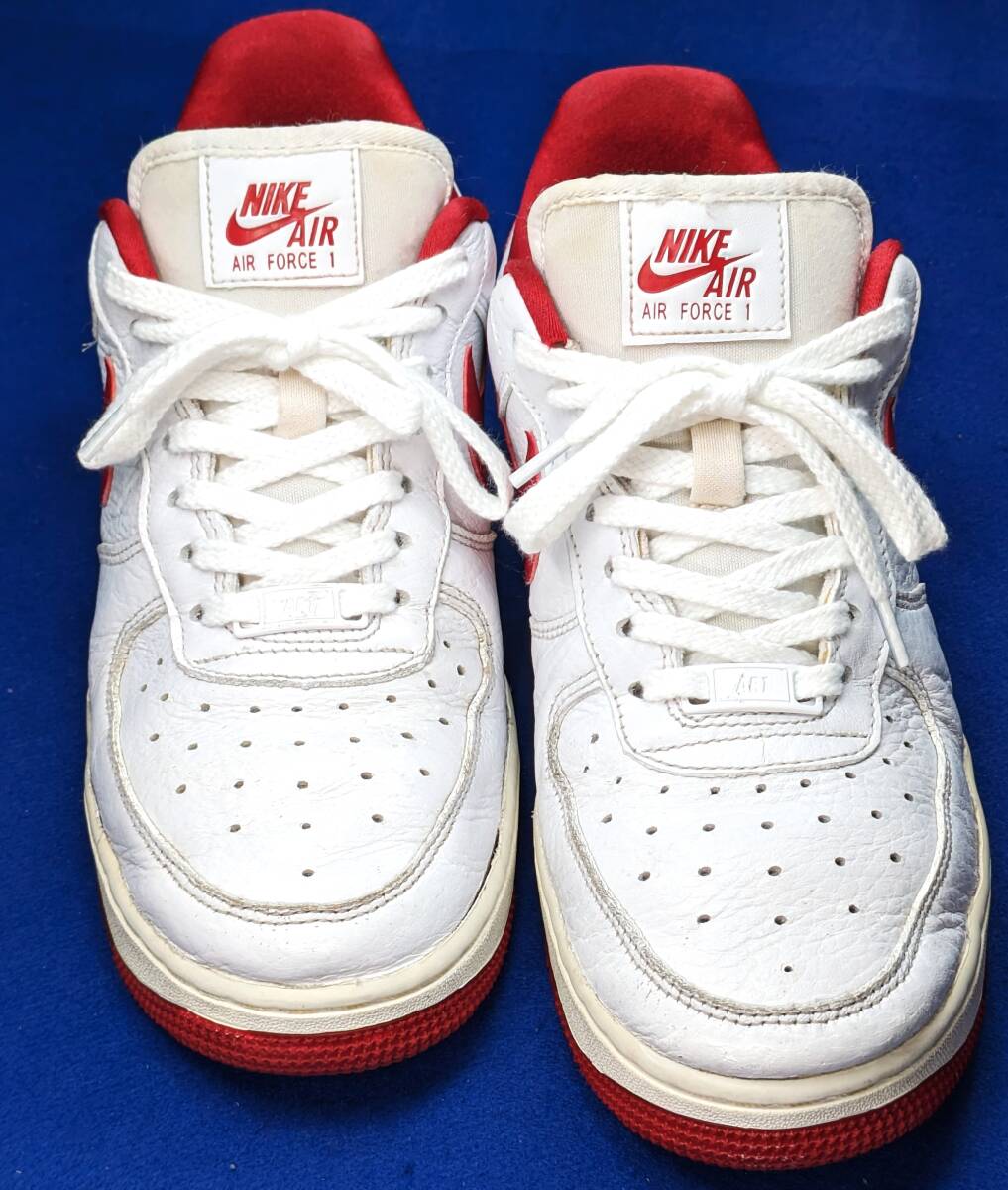 【美品・USED/本革天然皮革/正規店購入】NIKE　AIR　FORCE　Ⅰ　07　SE　モデル　　　サイズ＝25.5ｃｍ　　　カラー＝ホワイト×レッド系_画像4