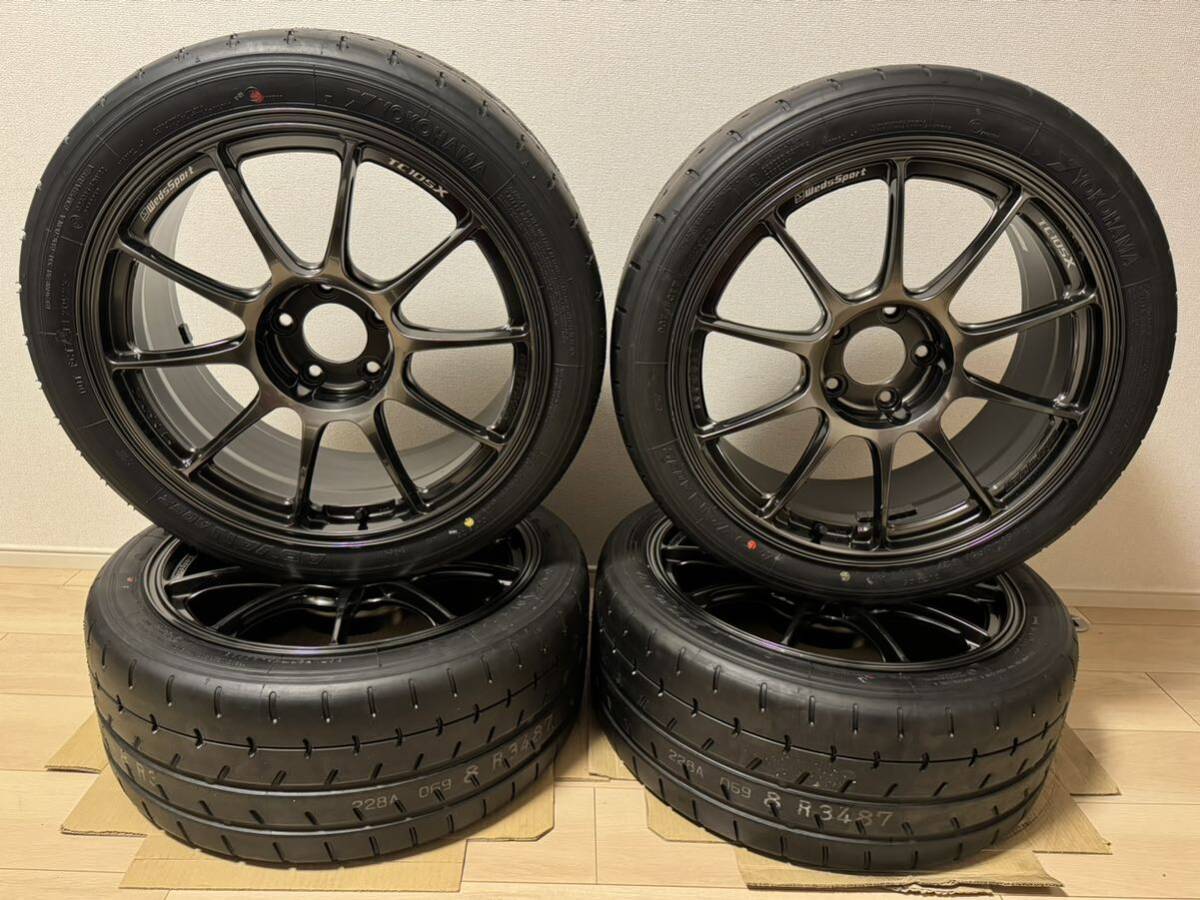 タイヤ&ホイール未使用 中古4本セット 18インチ 5H-114.3 8.5J+32 225/40R18 WedsSport TC105X FORGED YOKOHAMA ADVAN A052 の画像1