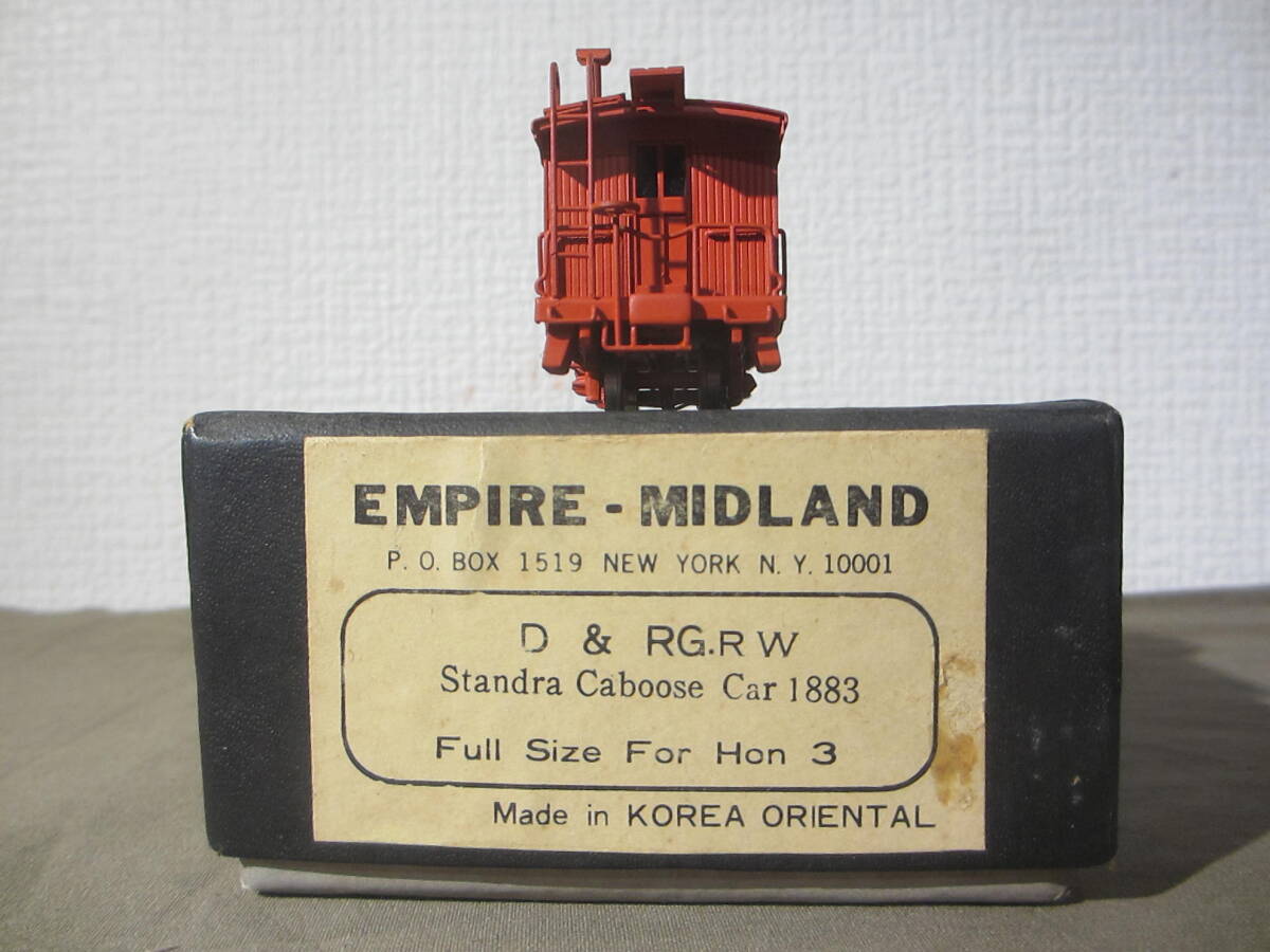 米国：D&RGW 貨車 ”Standra Caboose Car 1883”HOn3(10.5mm)　EMPIRE-MIDLAND製品：真鍮製メーカー完成品　未使用品：程度良品