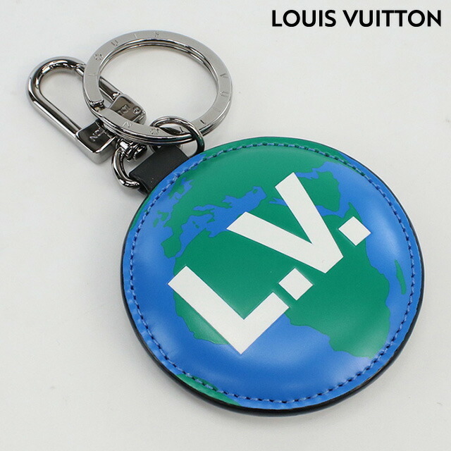 中古 ルイヴィトン キーリング ユニセックス ブランド LOUIS VUITTON ポルトクレ・パディッド メタル M68307 ブルー 小物_画像1