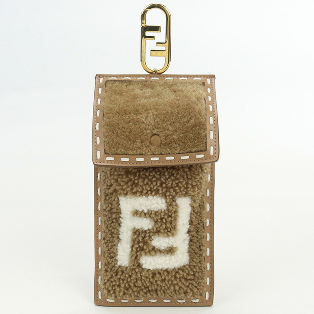 中古 フェンディ ポーチ レディース ブランド FENDI スマホポーチ ファー 7AS047 ブラウン_画像2