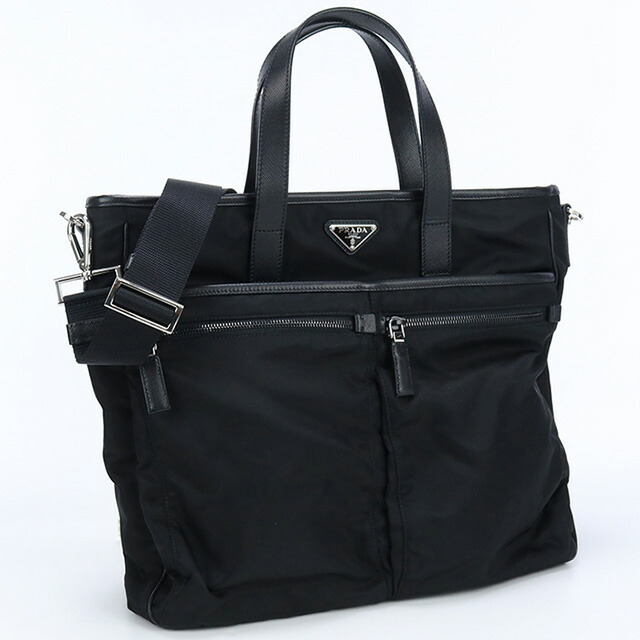 中古 プラダ トートバッグ メンズ ブランド PRADA トートバッグ ナイロン 2VG860 064 F0002 ブラック バッグ_画像4