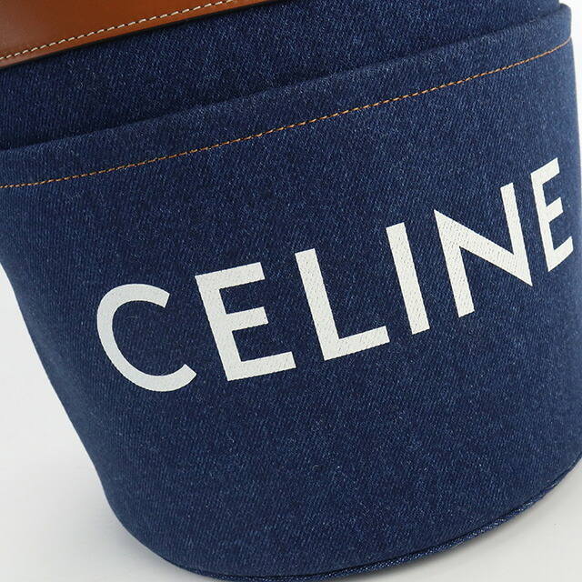 中古 セリーヌ ハンドバッグ レディース ブランド CELINE バケットバッグ デニム 19627 2DJD ネイビー バッグ_画像8