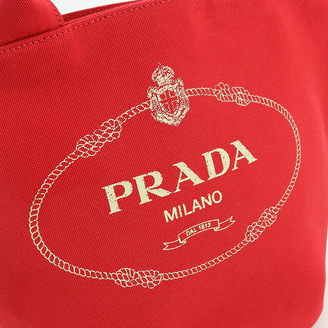 中古 プラダ トートバッグ レディース ブランド PRADA カナパ トートバッグ キャンバス 1BG186 レッド_画像8