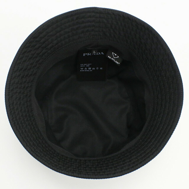 中古 プラダ バケットハット メンズ ブランド PRADA ナイロン 2HC137 2DMI F0002 ブラック 帽子_画像5