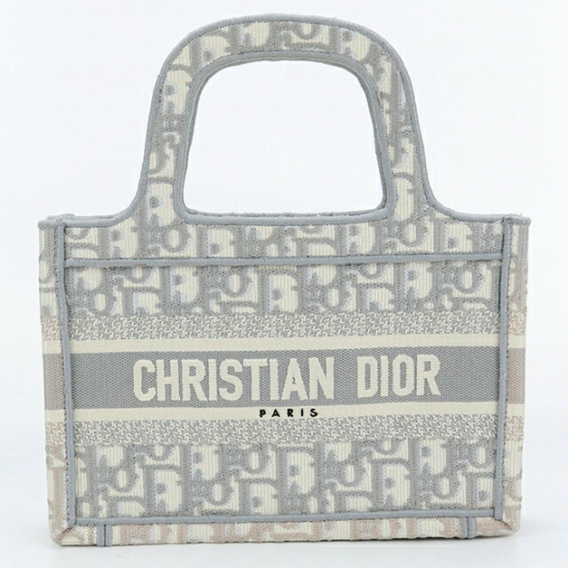 中古 クリスチャンディオール トートバッグ レディース ブランド Christian Dior ブックトート バッグ ミニ グレー バッグ_画像2