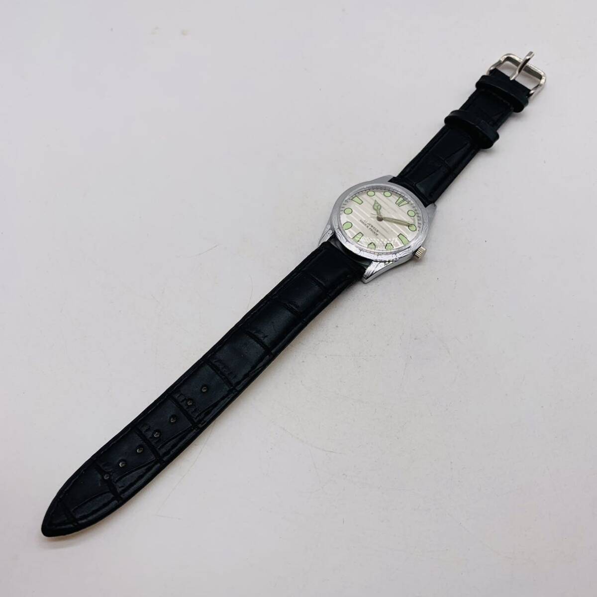 1 jpy start *OH settled *FHF* phone te melon * white *1980s* used men's wristwatch * machine hand winding * antique watch * Vintage watch 