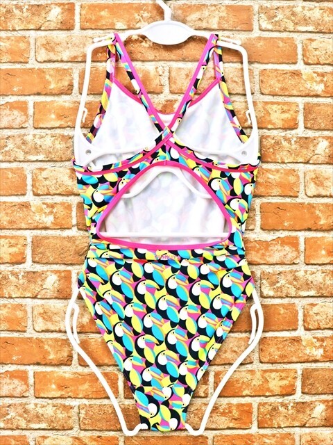 BJ1-61B◇//FUNKITA♪カラフルなバードデザインがかわいい♪XLサイズ♪レディース競泳水着※一番安価な送料はゆうパケットなら210円♪の画像3