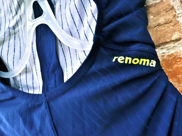 BY4-251◇//renoma/レノマ♪蛍光イエローが映える♪ネイビー*ファスナー付きレディース競泳水着※一番安価な送料はゆうパケットなら210円♪_画像4