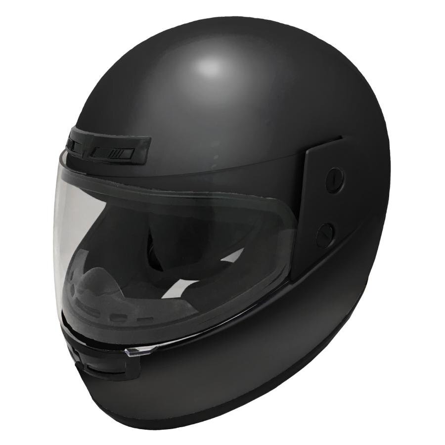 【訳あり・傷あり】フルフェイス ヘルメット ブラック フリーサイズ 全排気量対応 57-60cm シールド付き UV加工 [P7-100]の画像1
