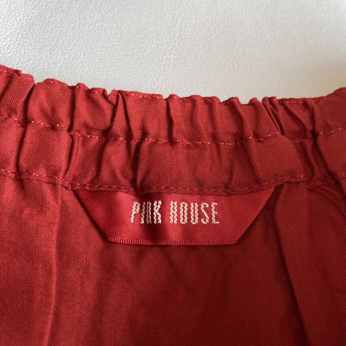  【タグ付き】PINK HOUSE ピンクハウス b4 ロングスカート レッド 赤 ピコフリル リボン レース  の画像3