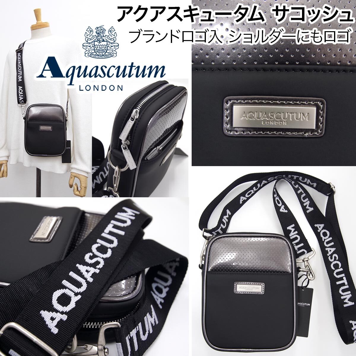 [ новый товар ] Aquascutum Golf sakoshu сумка сумка на плечо сумка шнур . бренд название ввод Logo plate есть легкий внутренний стандартный товар Aquascutum
