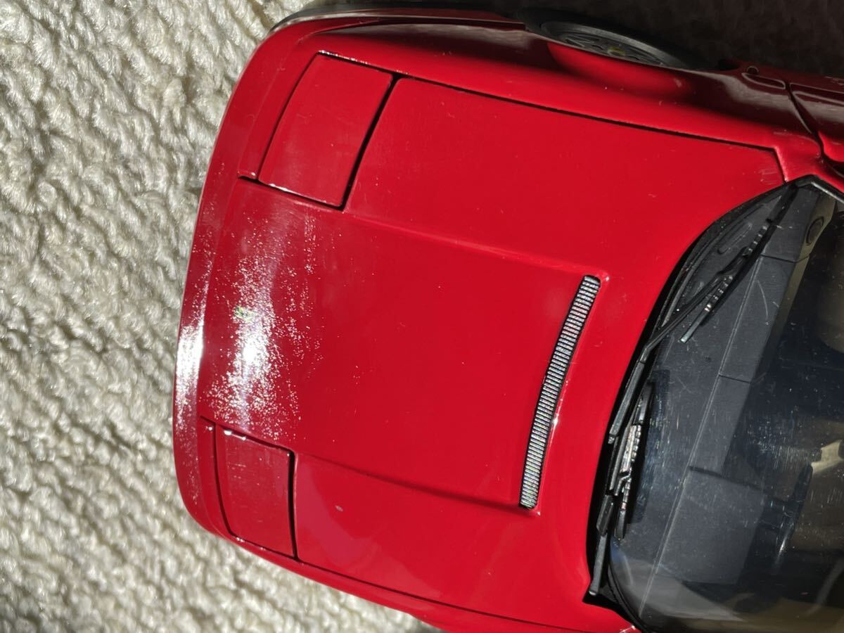 ジャンク品 京商ミニカー フェラーリテスタロッサ 1/18 左ミラー折れ 塗装荒れあり 後部フェラーリマーク無しの画像2