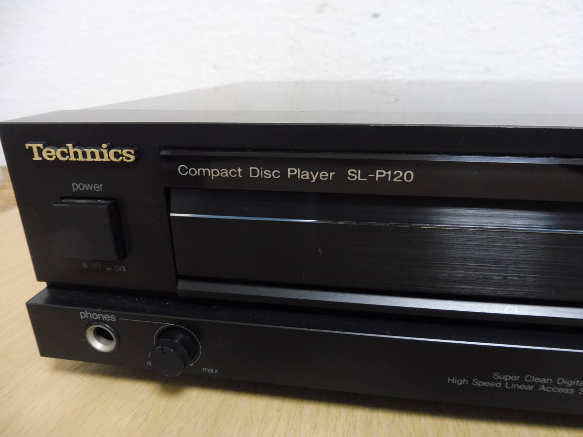 「6044/T3A」Technics テクニクス CDプレーヤー SL-P120 リモコン付 EUR 64192 オーディオ機器 CD 通電確認済 中古 現状品