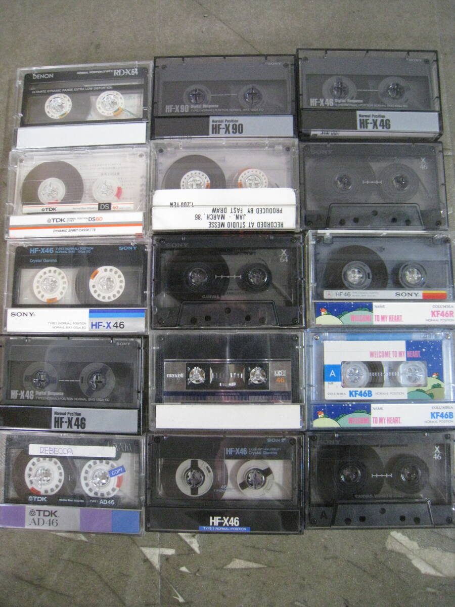 「6044/I2B」カセットテープ①　まとめ売り　94本 ノーマルポジション 使用済み TDK SONY maxell 等 大量 セット 