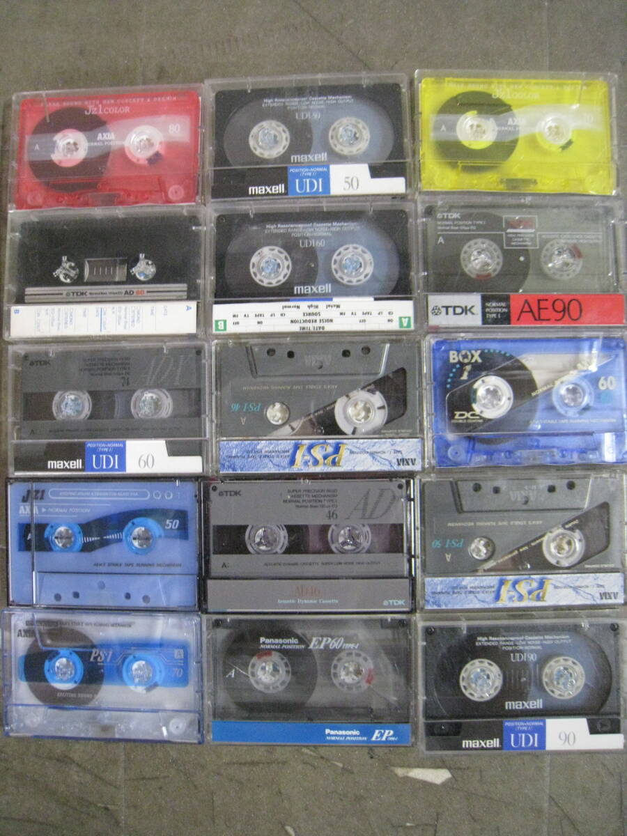 「6044/I2B」カセットテープ② まとめ売り　98本 ノーマルポジション 使用済み TDK SONY maxell 等 大量 セット 