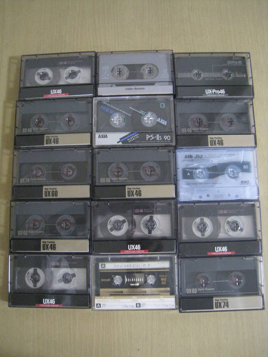 「6044/I2A」カセットテープ③　まとめ売り　90本 ハイポジション 使用済み TDK SONY maxell 等　大量 セット 