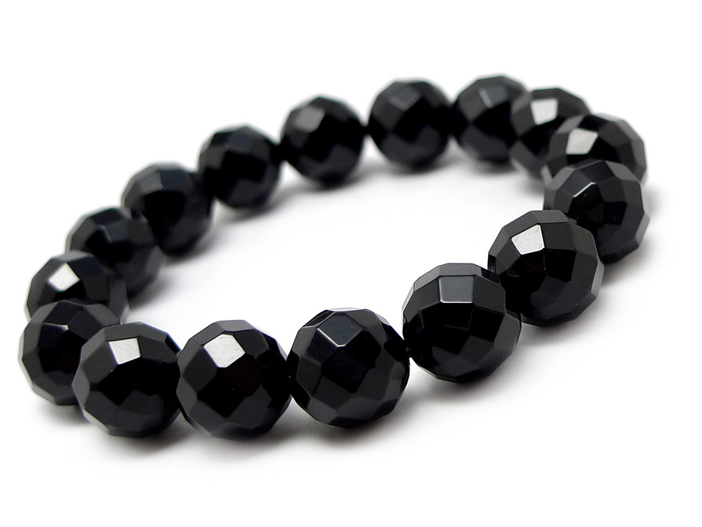 64 surface cut onyx bracele 12mm Power Stone bracele men's lady's natural stone beads accessory 