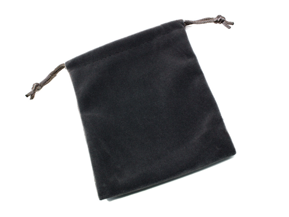 ベロア 巾着袋 ポーチ ギフト ラッピング グレー (12cm×10cm) (10個)_画像1