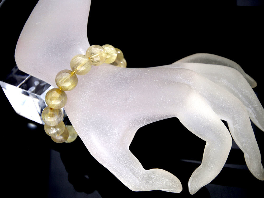[1 point thing reality goods ] rabbit hair - Gold rutile quartz rutile quartz bracele 12mm Power Stone bracele 