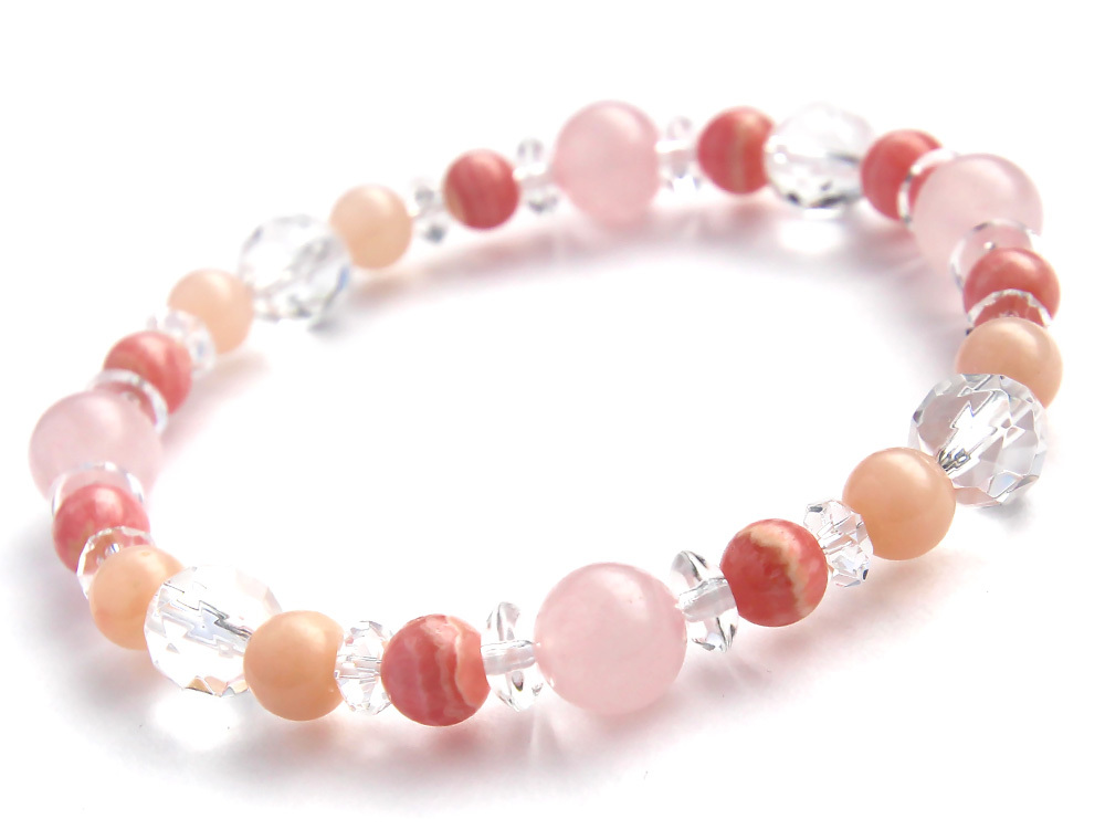 [ reissue bracele ] pink opal in ka rose Power Stone bracele natural stone (16cm)